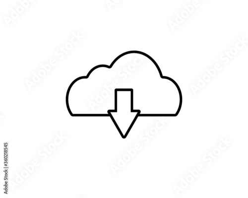 Cloud sync arrow line icon. Backup and restore data cloud storage sign for mobile concept and web design, cloud upload and download arrows.