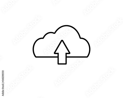 Cloud sync arrow line icon. Backup and restore data cloud storage sign for mobile concept and web design, cloud upload and download arrows.