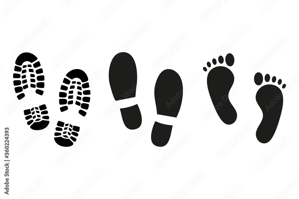 image of footprint silhouette. no effects used. image of footprint silhouette. no effects used.
