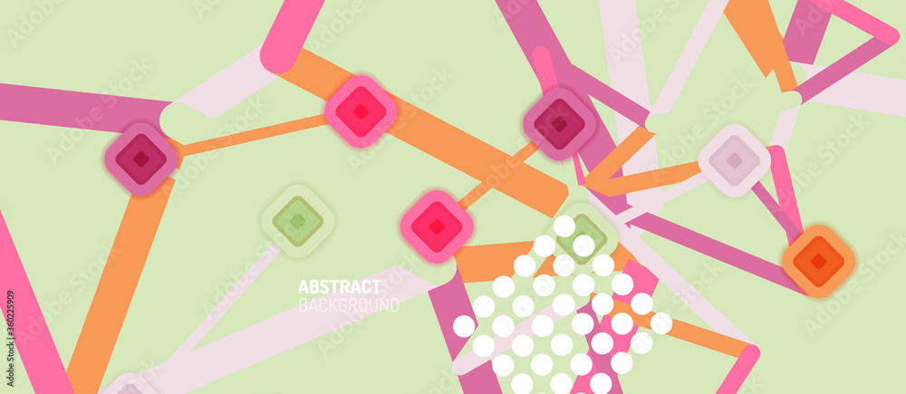 Abstract square dot connections, flat style multicolored geometric background for Wallpaper, Banner, Background, Card, Book Illustration, landing page or poster design Abstract square dot connections, flat style multicolored geometric background for Wallpaper, Banner, Background, Card, Book Illustration, landing page or poster design