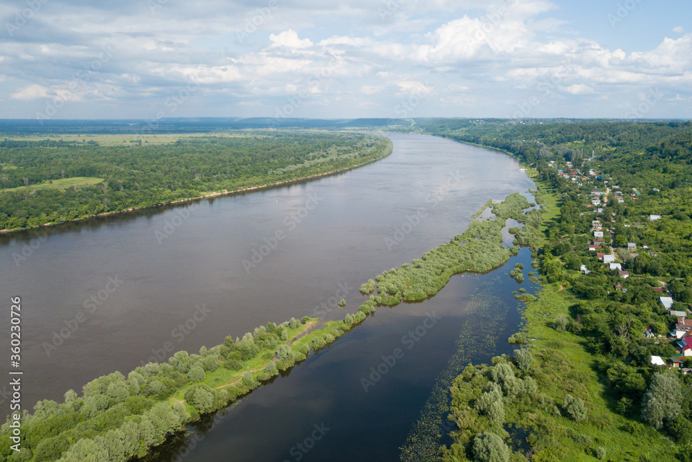 view of the Oka river in the city of Gorbatov