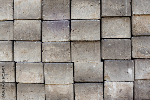 Background of concrete bricks for pavement laying.