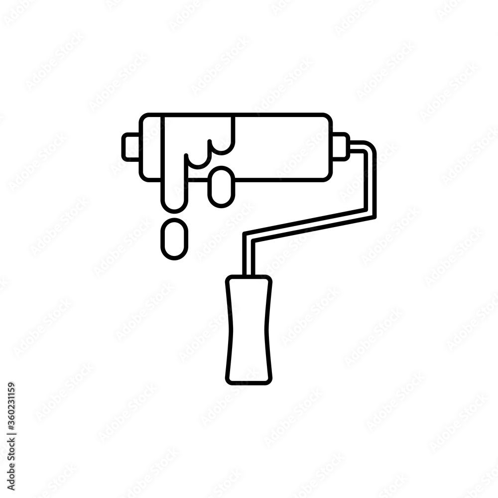 paint roller outline Icon. construction vector illustration on white background paint roller outline Icon. construction vector illustration on white background