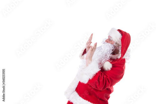 Advertising and work. Santa Claus. White background.