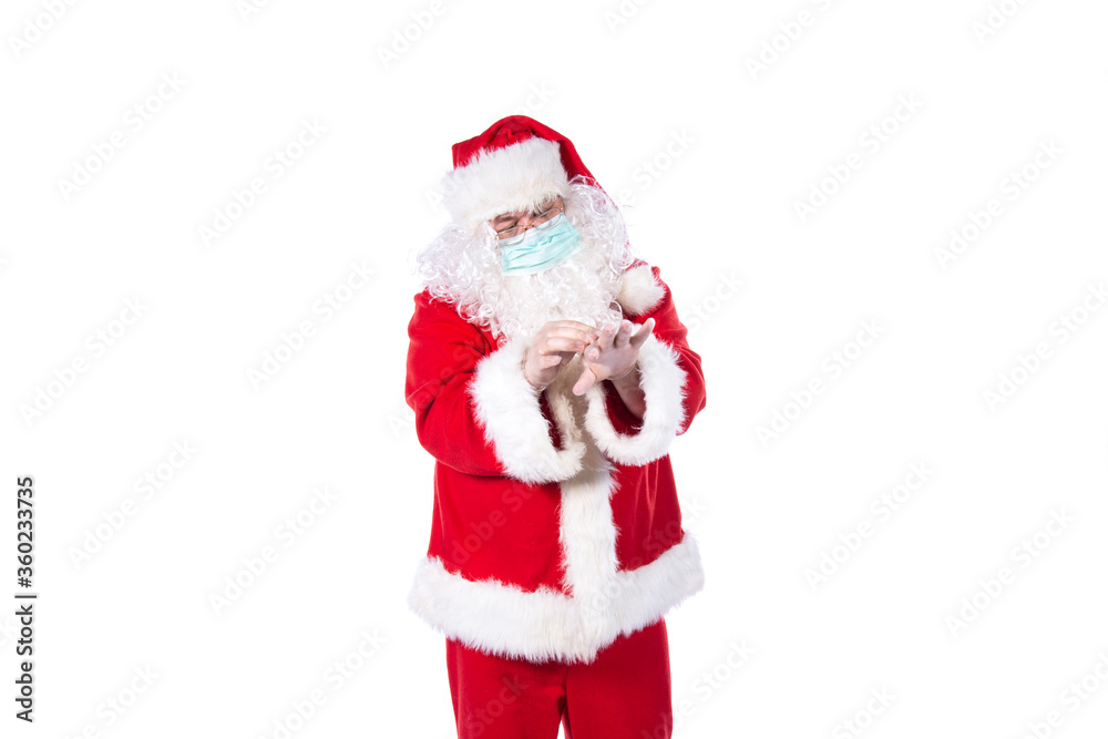 Illness and colds. Santa Claus. White background. Illness and colds. Santa Claus. White background.