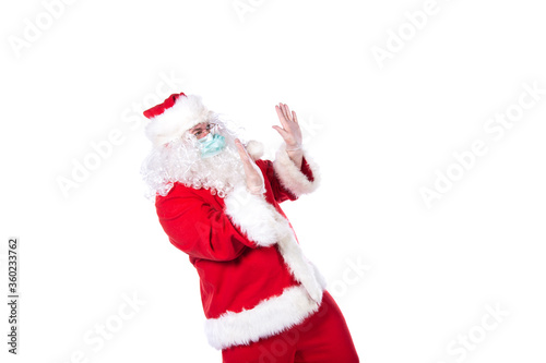 Illness and colds. Santa Claus. White background.