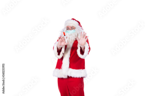 Illness and colds. Santa Claus. White background.