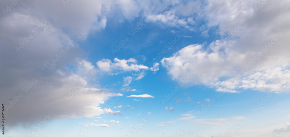 Beautiful blue sky and white clouds. Nature background. Sky clouds.