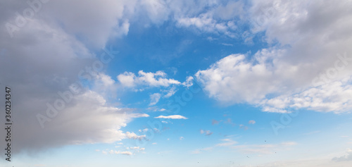 Beautiful blue sky and white clouds. Nature background. Sky clouds. © Inga Av