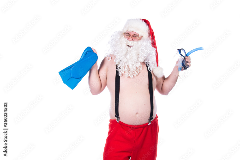 Obraz premium Funny Santa Claus on vacation. 