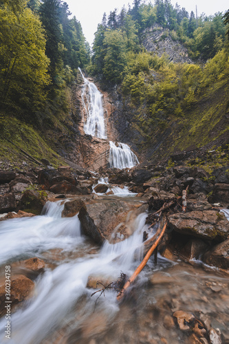 waterfall in the mountains, Blumenstein, Fallbach, Switzerland