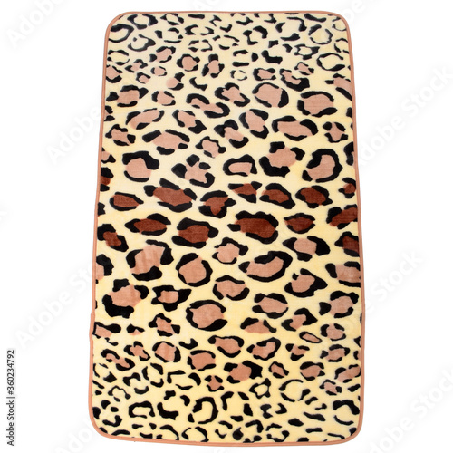 Carpet with leopard pattern on white background