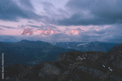 Eiger, Mönch and Jungfrau behind some beautiful clouds, Grindelwald, Switzerland