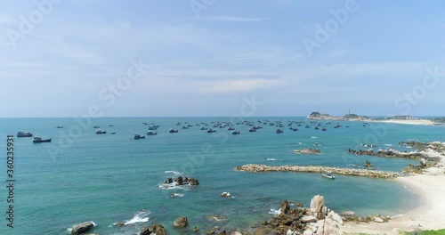 Aerial view of Ke Ga Lighthouse in Binh Thuan Province, Vietnam.