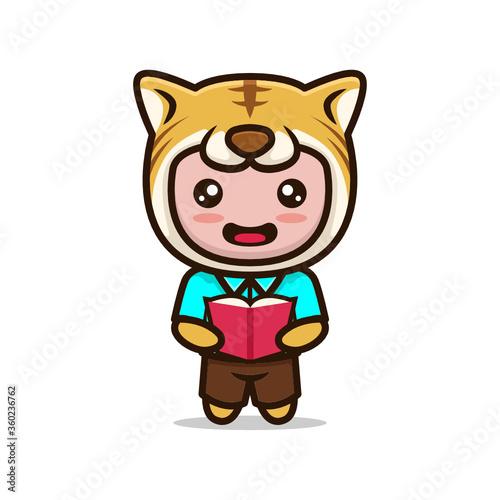 Cute mascot tiger education and school related design