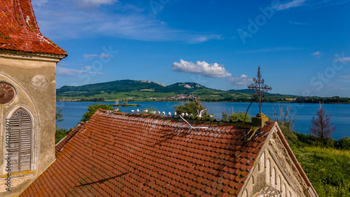 Sankt Linhart church, former Musov, Nove Mlyny lake photo