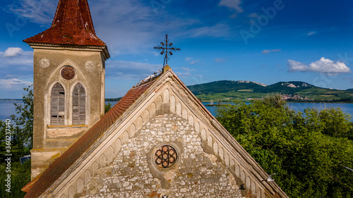 Sankt Linhart church, former Musov, Nove Mlyny lake photo