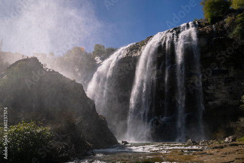 Landscape view of Tortum Waterfall in Tortum,Erzurum,Turkey. Explore the world's beauty and wildlife.