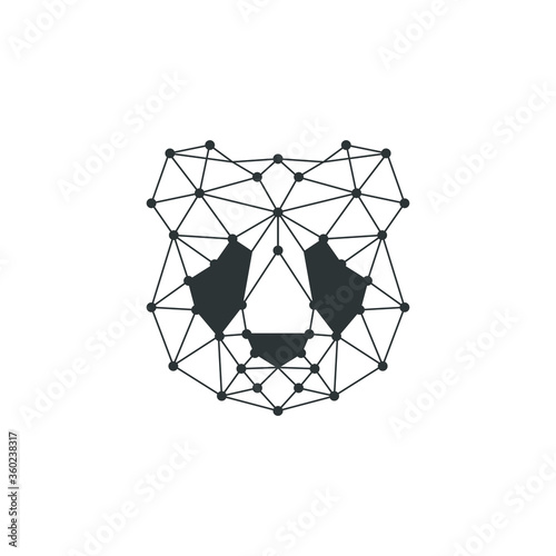 abstract geometric panda logo. modern panda logo vector design 