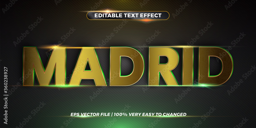Obraz premium Word Madrid gold - Editable text effect