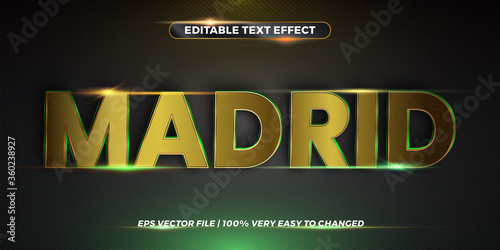 Word Madrid gold - Editable text effect