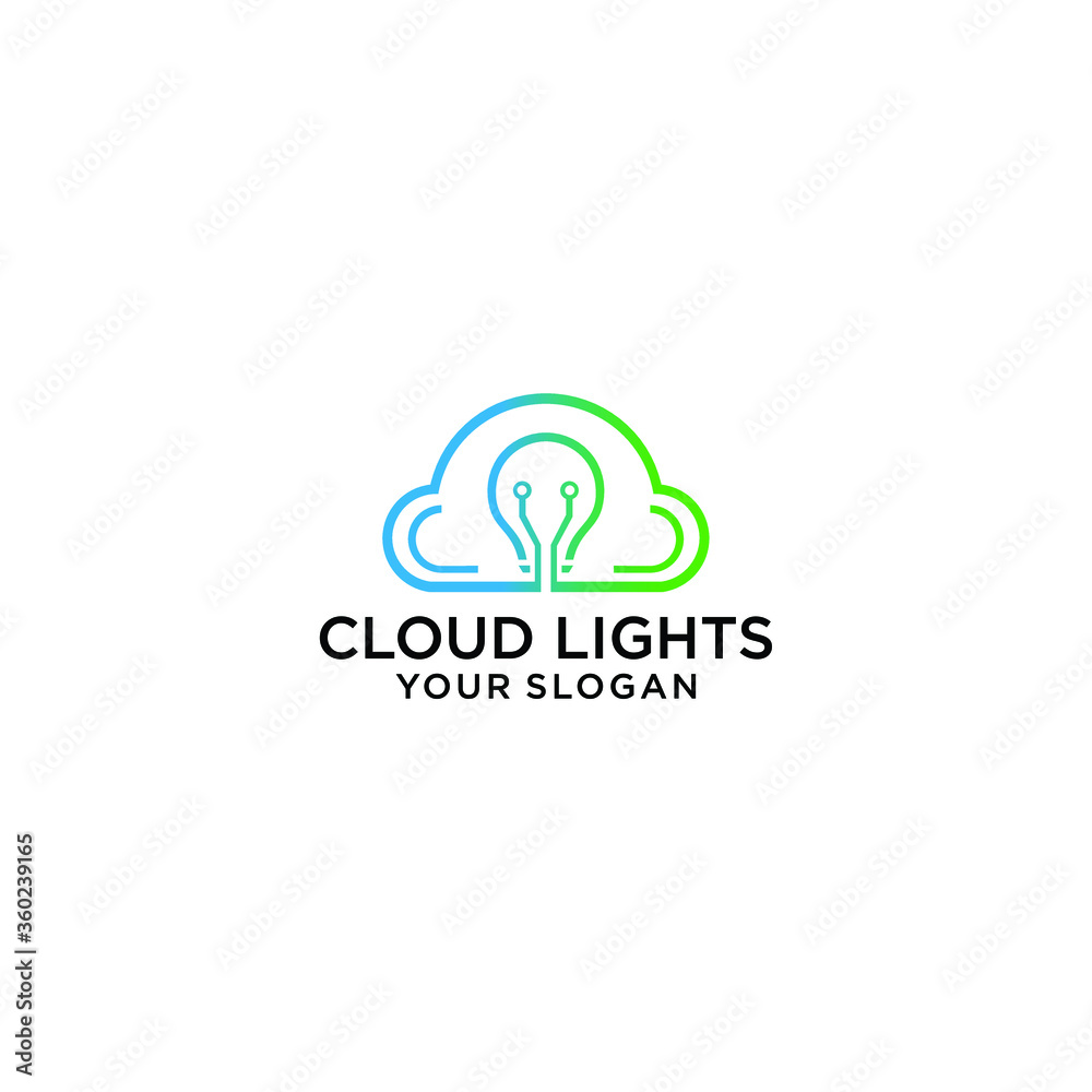Technology logo with light bulb concept. bulb idea. cloud idea and technology Technology logo with light bulb concept. bulb idea. cloud idea and technology