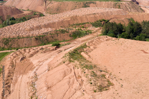 Ichalkovsky quarry. Limestone, chalk and gypsum stone mining photo