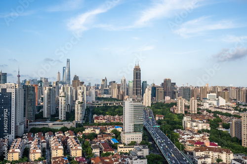 Canvas Print city skyline in shanghai china