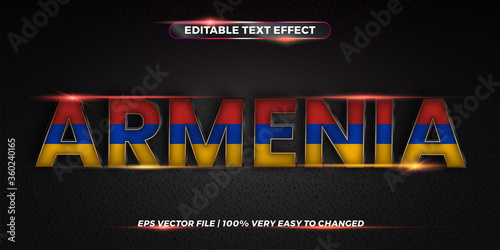 Armenian word with national flag - Editable text effect