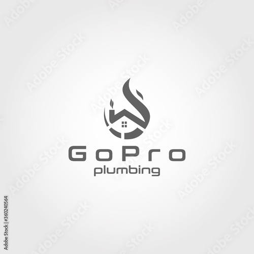 Modern and simple Plumbing vector logo design template