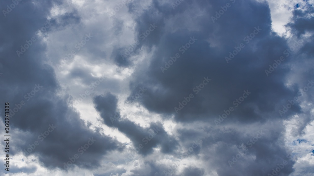 Heavy sky with grey clouds