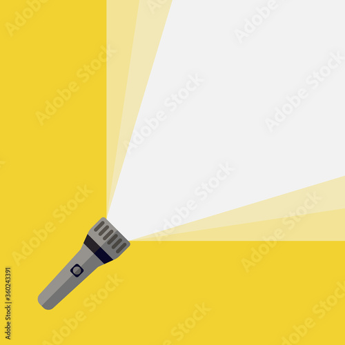 Flashlight icon.Vector flat flashlight illustration.Concept of flat flashlight in dark. Banner for advertising