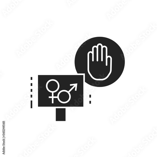 Sex strike glyph black icon. Feminist movement. Social protest. Pictogram for web page, mobile app, promo.
