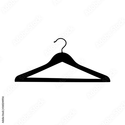 Clothes rack. The hanger is simple and convenient for the wardrobe. Vector image.
