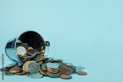Pile of money coins with a ...