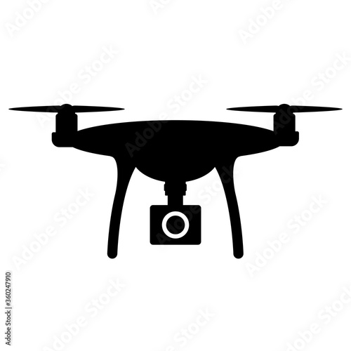 Camera mounted on drone silhouette icon