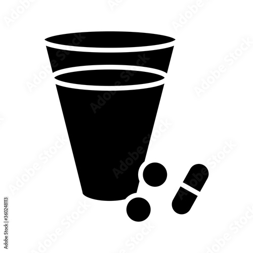 drugs with glass water silhouette style icon