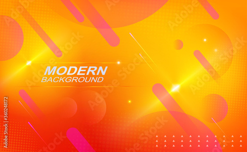 Abstract textured background in orange hue with a gradient, glitter, stripes and circles