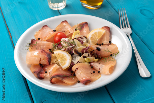 Fototapeta Naklejka Na Ścianę i Meble -  Carpaccio di pescespada, Cucina Italiana di Mare 
