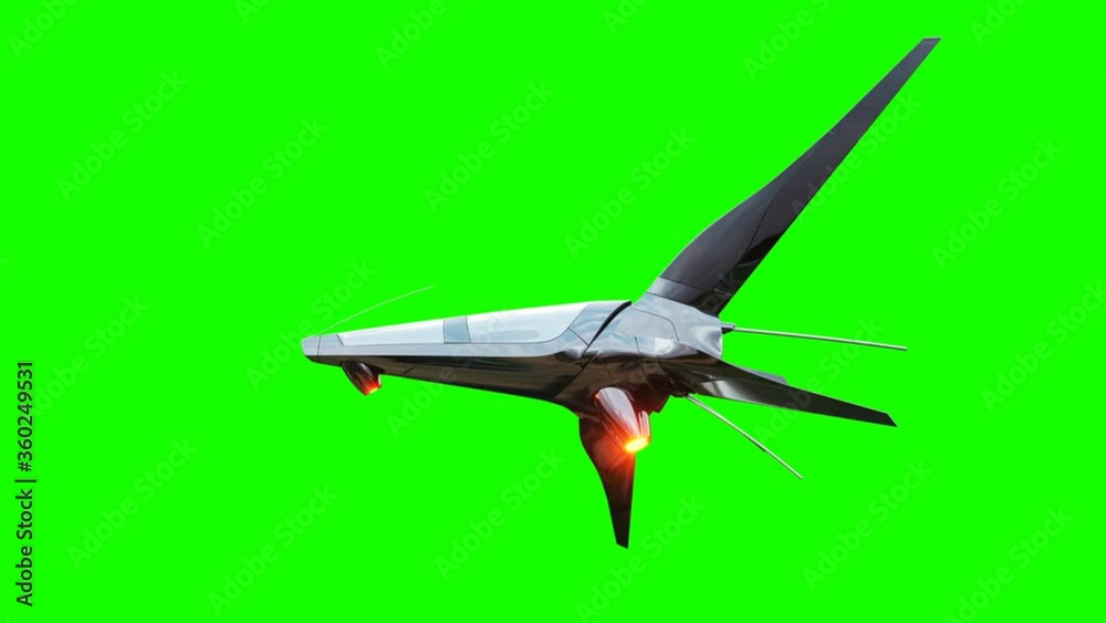Sci fi fufturistic ship. Concept of future. Green screen. Realistic 4K animation. Sci fi fufturistic ship. Concept of future. Green screen. Realistic 4K animation.