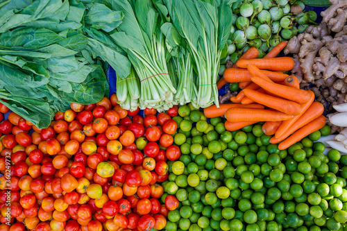 close up of vegetable in the market for sell.top view