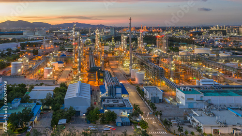 Aerial view oil refinery  refinery plant