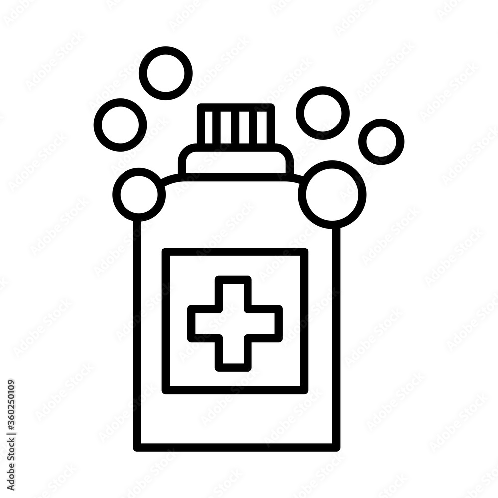 Obraz premium medicine bottle drugs line style icon