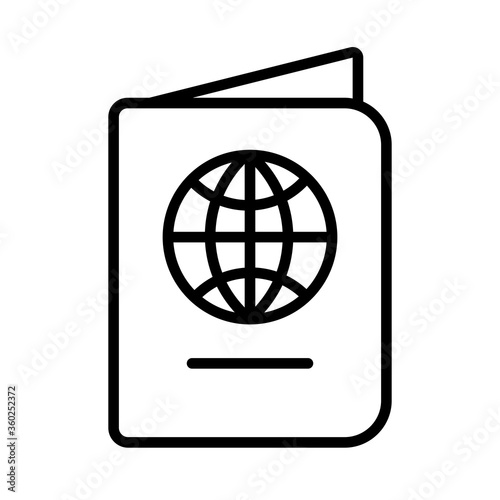 passport document line style icon