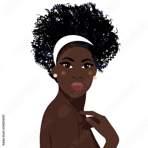 Black life matters. Portrait of a beautiful african woman with earring. Female portrai