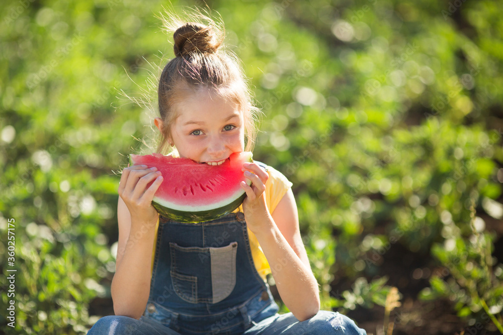 beautiful young teenage girl eating watermelon beautiful young teenage girl eating watermelon