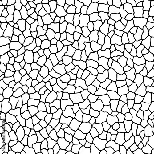  Seamless pattern. The cracks texture white and black. Vector background. Endless stone texture. Broken glass