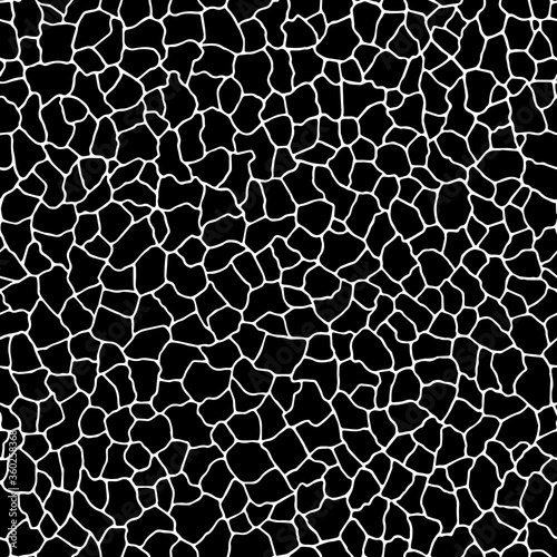  Seamless pattern.The cracks texture white and black. Vector background. For design and decorate path, wall, backdrop. Endless stone texture.Broken glass