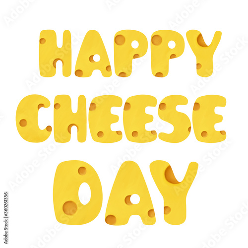 Bright cheese lettering. Bold colored tasty gratulations 