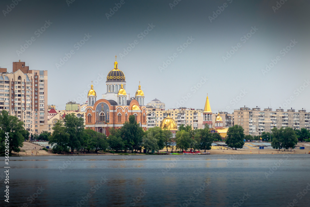 The modern Cathedral of Intercession of the Mother of God, in the Obolon district of Kiev, Ukraine